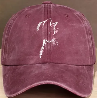 Berretto vintage con disegno gatto