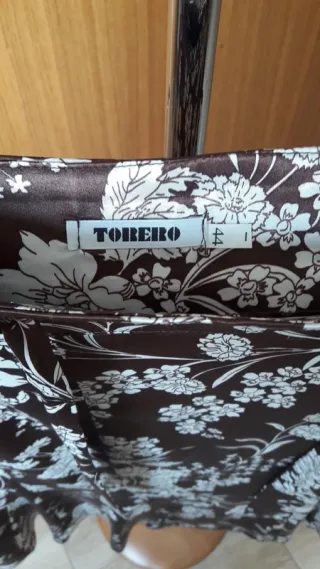 Falda Torero Estampada Marrón Talla 44