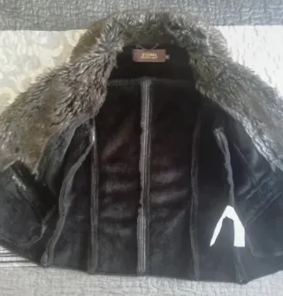 Chaleco pelo y popelín estampado