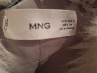 Abrigo pelo blanco Mango Talla S