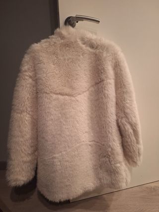Abrigo pelo blanco Mango Talla S