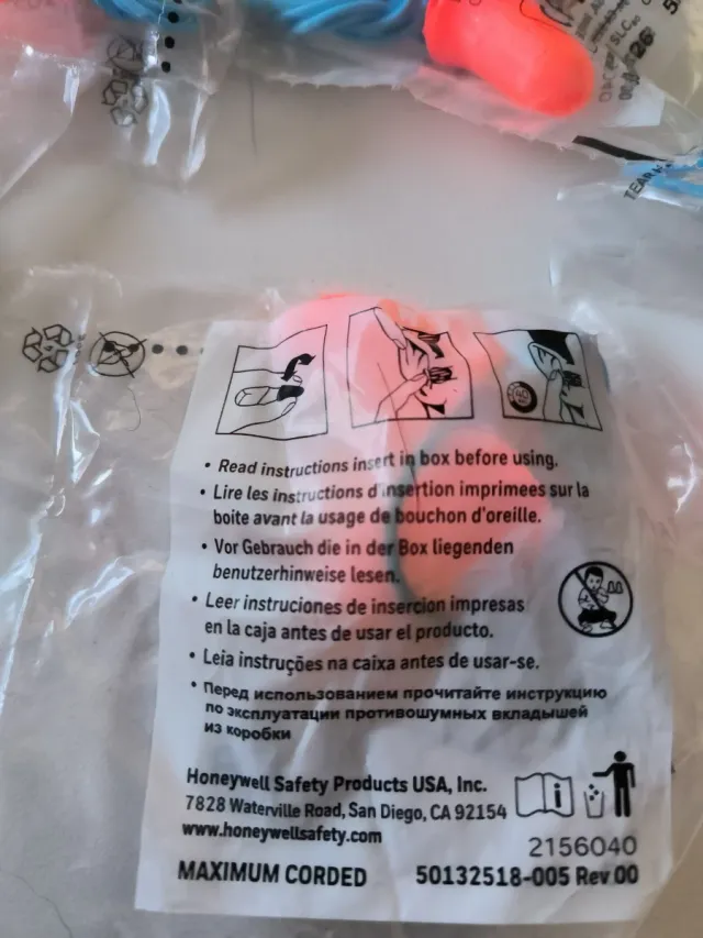 Tapones Oídos Honeywell Máxima Protección Cordón