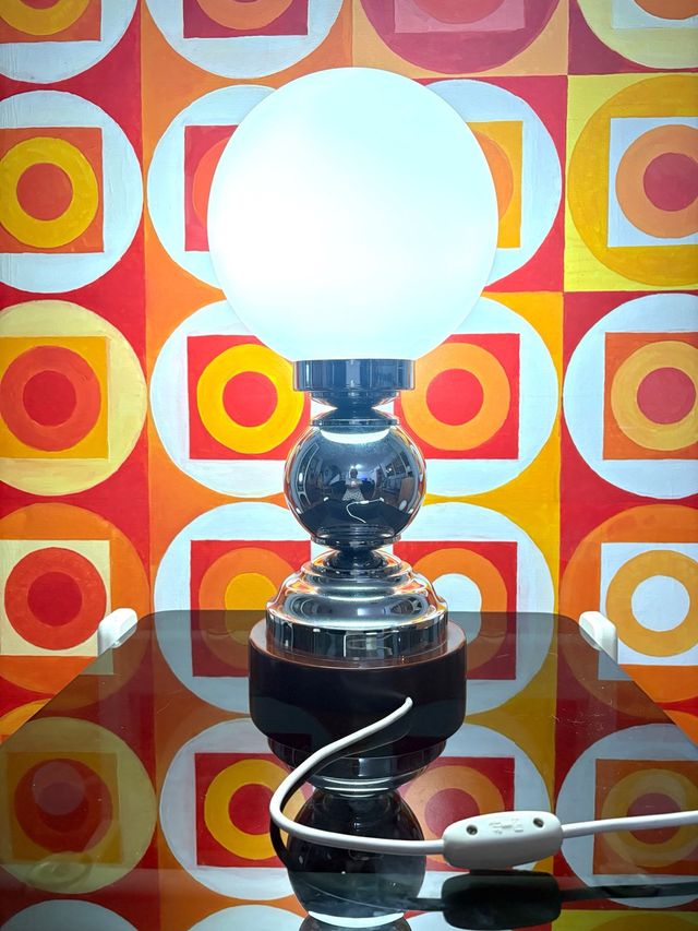 LAMPADA IN ACCIAIO CROMATO VINTAGE LUMINOSA