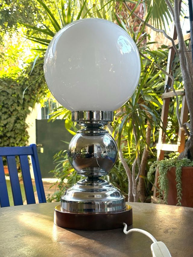 LAMPADA IN ACCIAIO CROMATO VINTAGE LUMINOSA