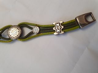 Pulsera cordon y plata diseño floral