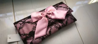 Bolso de fiesta encaje rosa y negro