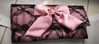 Bolso de fiesta encaje rosa y negro