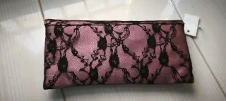 Bolso de fiesta encaje rosa y negro