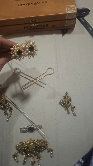 Aderezo fallera oro y verde