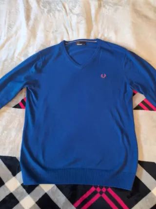 Jersey Fred Perry Azul Talla M 100% algodón