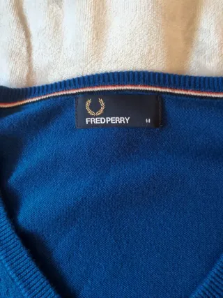 Jersey Fred Perry Azul Talla M 100% algodón