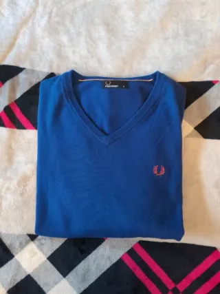 Jersey Fred Perry Azul Talla M 100% algodón