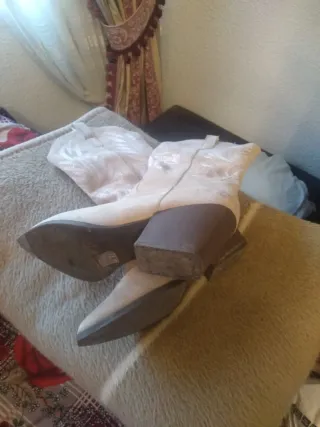 Botas cowboy bordadas beige