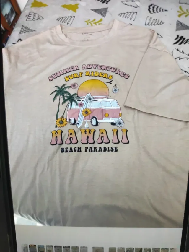 Camiseta Hawaii Surf Riders Beige