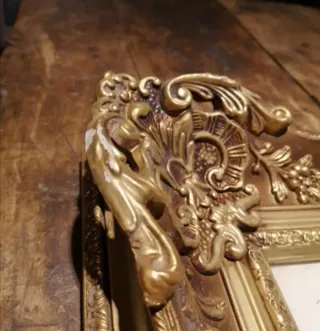 Cuadro antiguo marco dorado