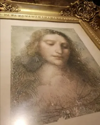 Cuadro antiguo marco dorado