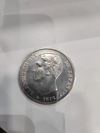Moneda 5 Pesetas Alfonso XII Rey 1876