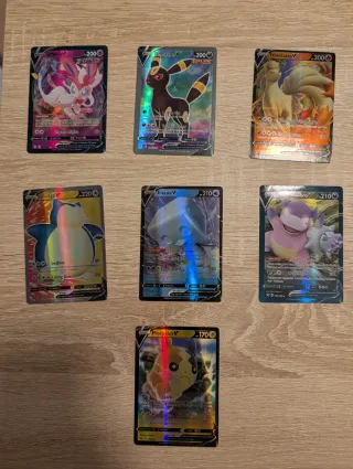 Lote 7 cartas Pokémon V brillantes