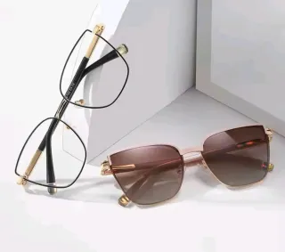 Gafas doradas y rosas + clip graduadas