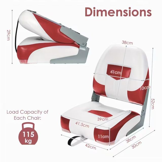 Set di 2 Sedie Pieghevoli Marine ad Alta Resistenz