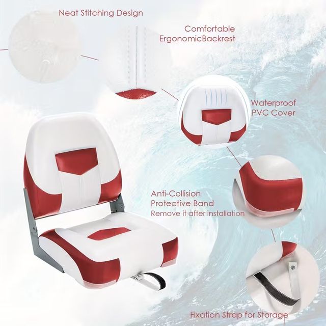 Set di 2 Sedie Pieghevoli Marine ad Alta Resistenz