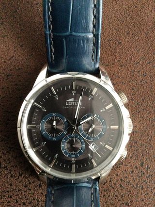 Reloj Lotus Cronógrafo Azul y Plateado