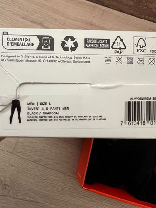 Mallas X-Bionic Invent 4.0 Talla L Hombre