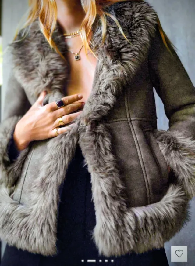 Chaquetón gris Mango