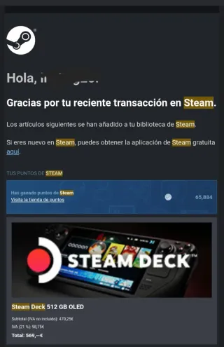 Steam Deck OLED 512GB Nuovo e Sigillato