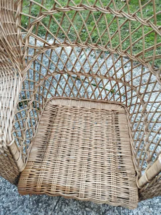 Poltrona in vimini beige