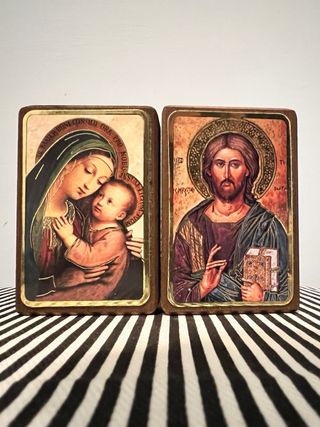 Coppia Quadri Religiosi in Legno