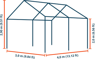 Tendone per Feste 3x4 m PVC Bianco 100% Impermeabi