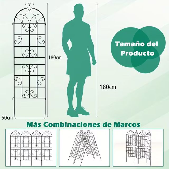 Trellis in metallo nero per giardini, ideale per