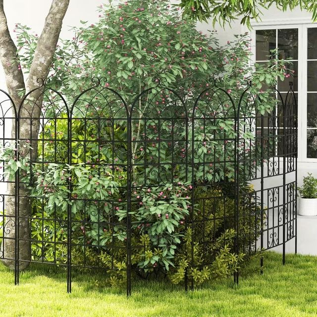 Trellis in metallo nero per giardini, ideale per