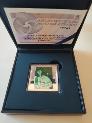 Moneda 10 euros Picasso Mujer en Azul 1901 Plata P