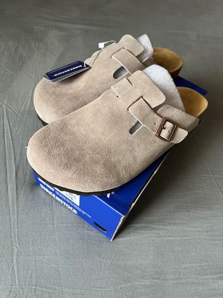 Birkenstock Boston Camoscio Beige Taglia 44