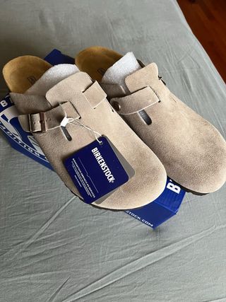 Birkenstock Boston Camoscio Beige Taglia 44