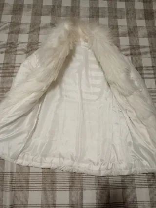 Giacca donna bianca con pelliccia