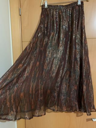Falda Alma en Pena Marrón/Dorado. Talla hasta 44