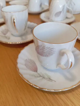 Juego de café Bidasoa porcelana floral