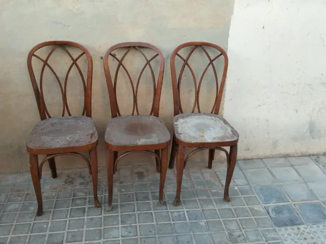 Tres Sillas Estilo Thonet Madera