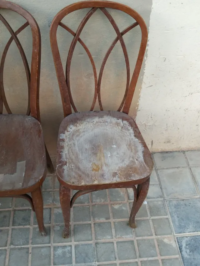 Tres Sillas Estilo Thonet Madera