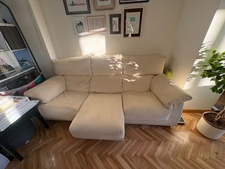 Sofá 3 plazas extensible beige