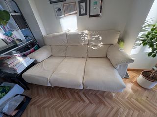Sofá 3 plazas extensible beige