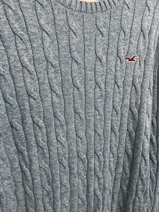 Jersey Hollister Trenzado Azul Talla L