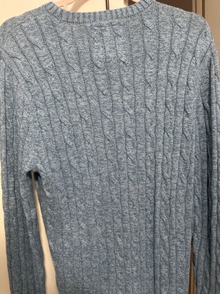 Jersey Hollister Trenzado Azul Talla L