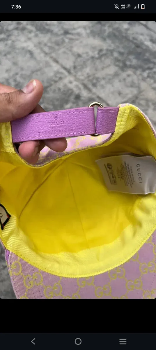 Gorra Gucci Morada y Amarilla