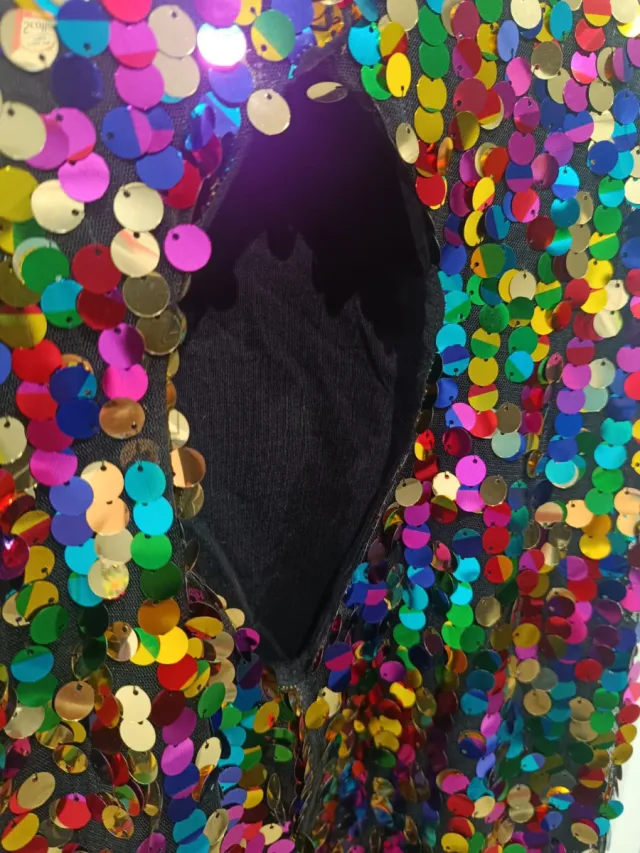 Vestido fiesta lentejuelas multicolor