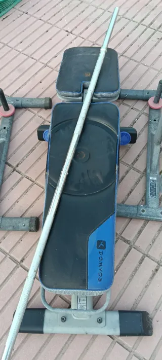 Banco press banca con barra y discos