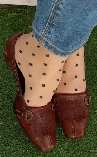 Zapatos tacón bajo marrones talla 37